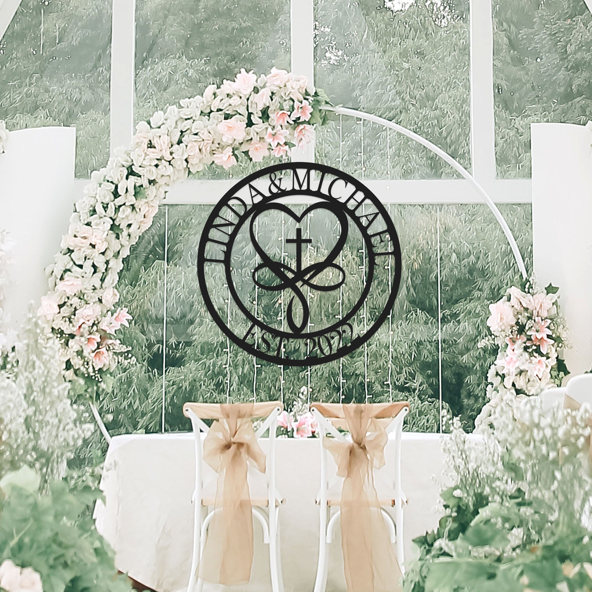 Personalized 100% Handmade Wedding Metal Sign of Name And Special Date Love Sign-MetalsignX