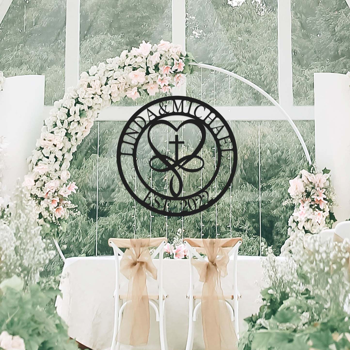 Personalized 100% Handmade Wedding Metal Sign of Name And Special Date Love Sign-MetalsignX