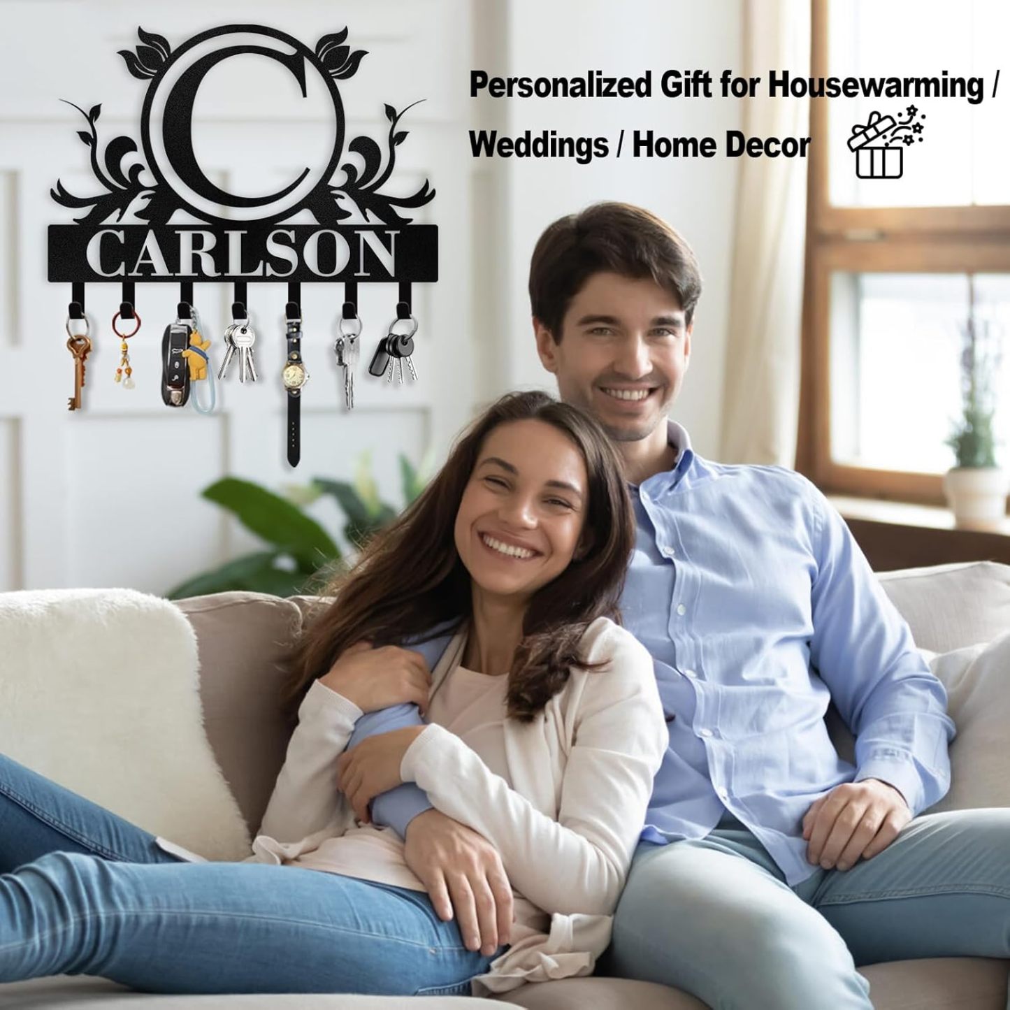 Custom Metal Key Holders, Nature-Inspired Wall Decor for Home Organization, Personalized Key Storage-MetalsignX