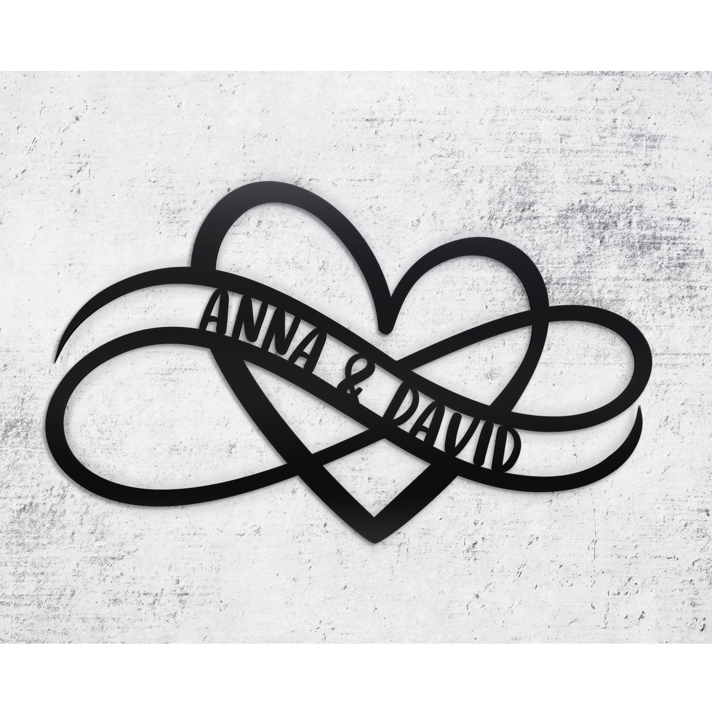 Personalized 100% Handmade Wedding Metal Sign of Infinity Love with Name-MetalsignX
