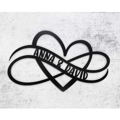 Personalized 100% Handmade Wedding Metal Sign of Infinity Love with Name-MetalsignX