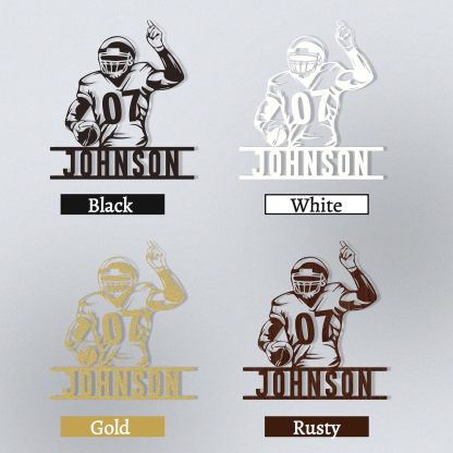 Custom Football Sign Metal Wall Art, American Football Player Hanging Sign Outdoor Metal-MetalsignX