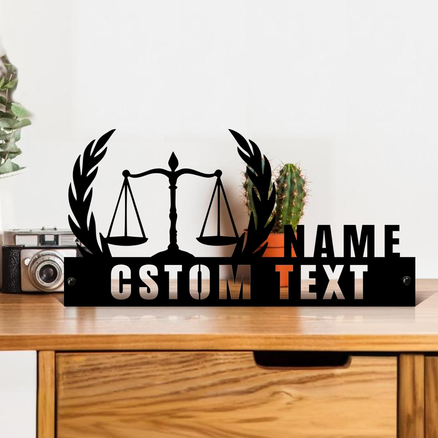  Custom Family Name Plate for Desk, Metal Sign Name Tags, Personalized Desk Accessories-MetalsignX