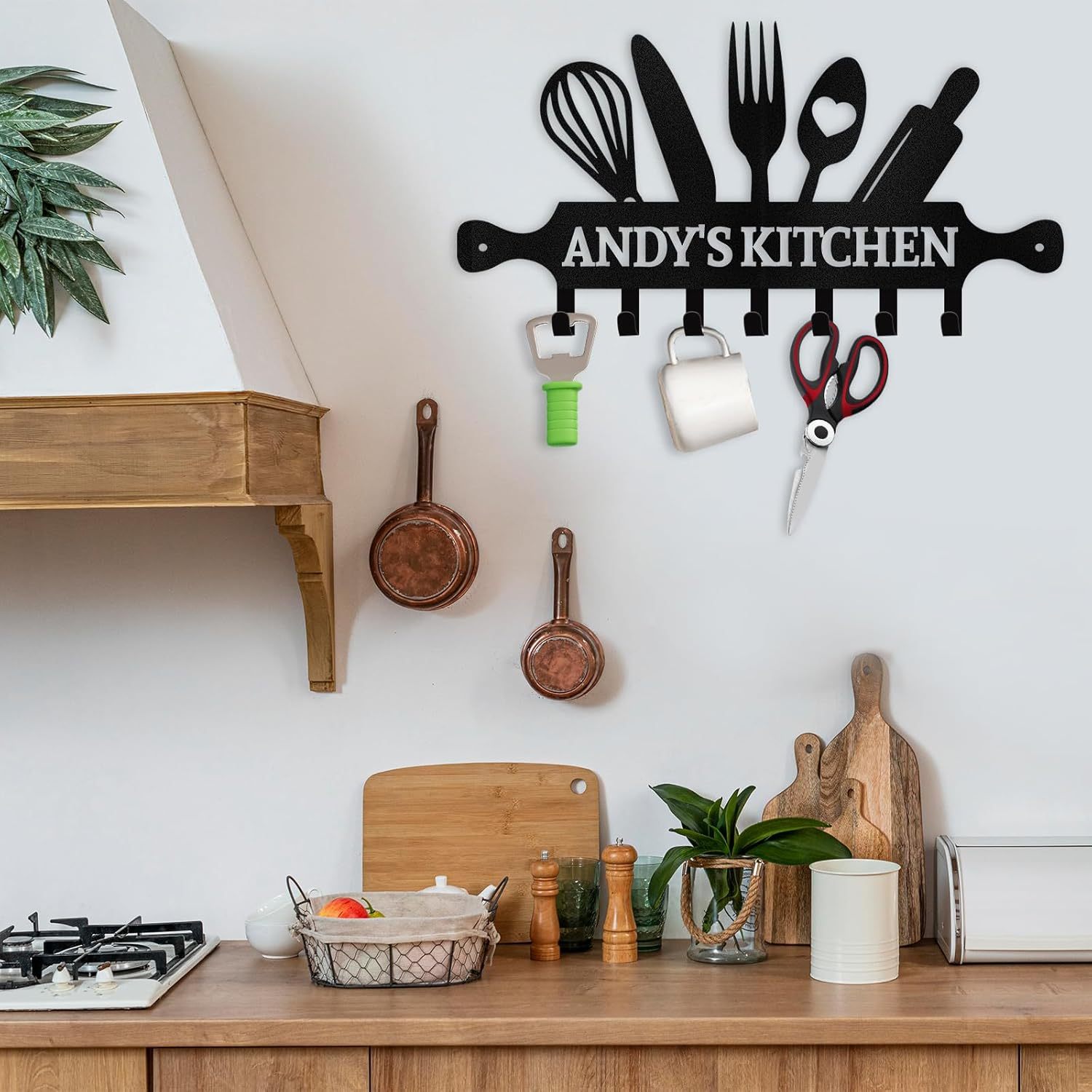 Custom Key Holder Wall Mounted, Personalized Metal Kitchen Key Holder for Wall-MetalsignX