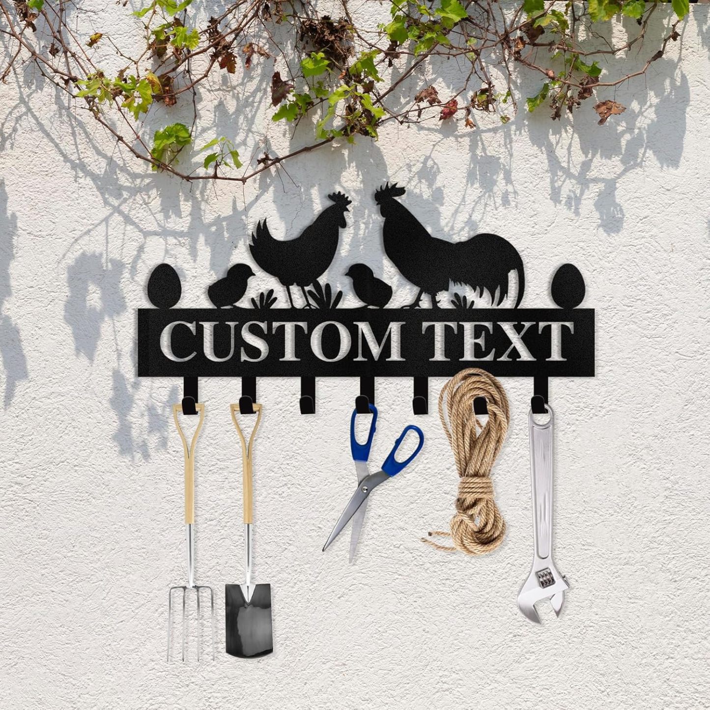 Personalized Key Holder for Wall, Key Rack Wall Mount with Chicken Design-MetalsignX