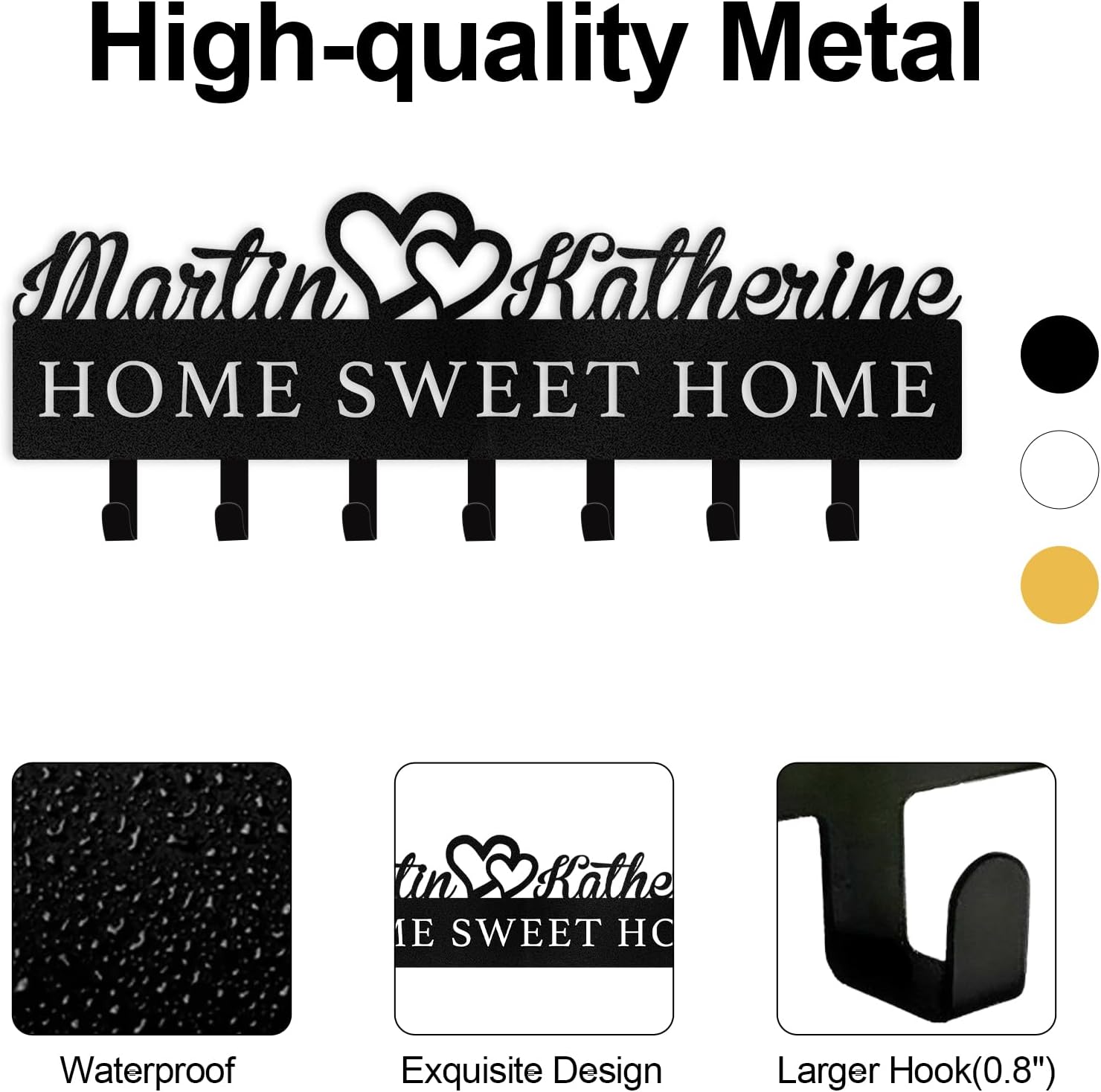 Personalized Key Holder on Wall, Custom Key Hanger Wall Mount with Name-MetalsignX