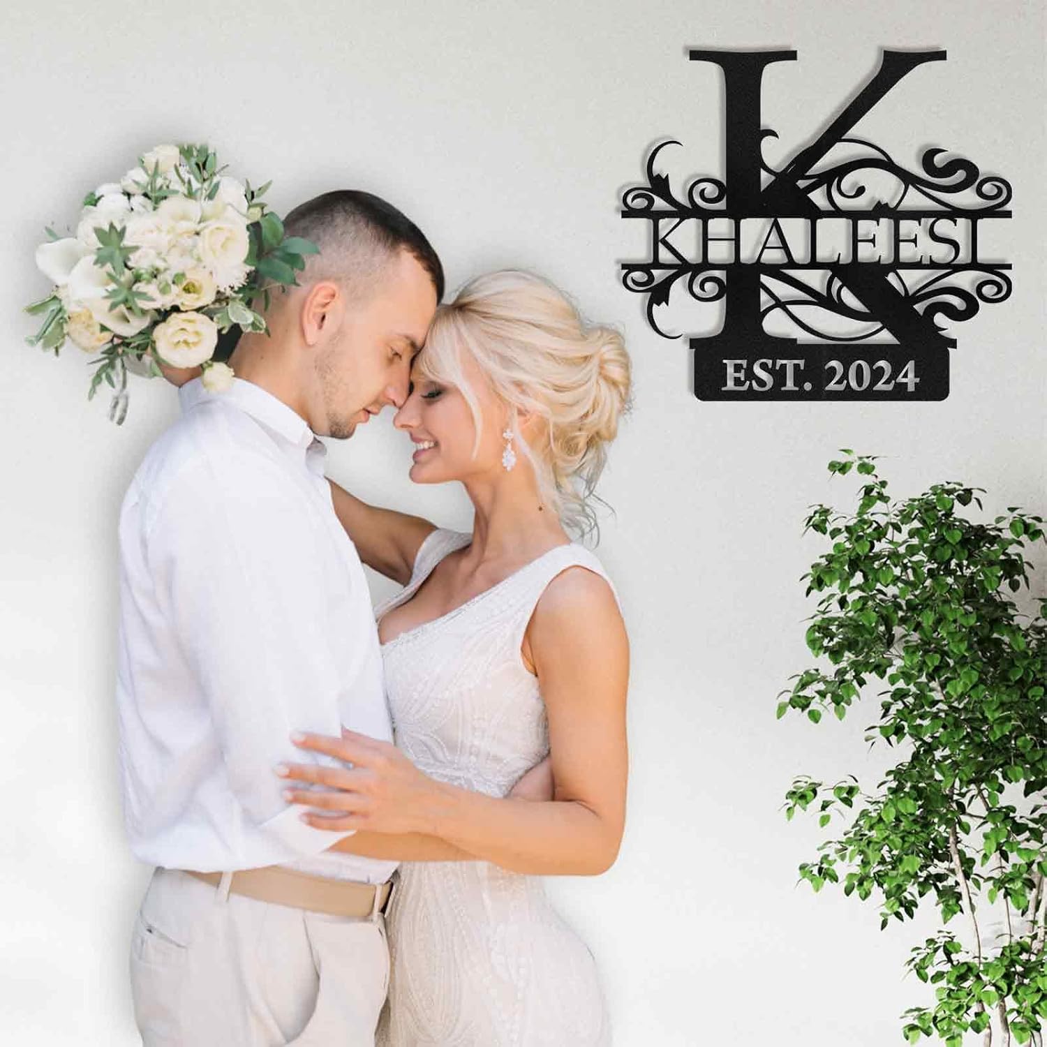 Custom Family Name Metal Sign, Split Letter Monogram Wall Decor, Perfect for Wedding Gifts-MetalsignX