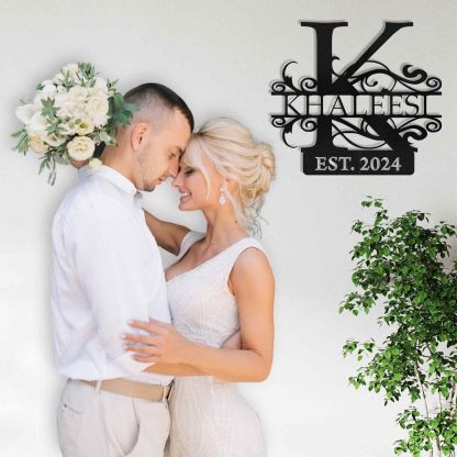 Custom Family Name Metal Sign, Split Letter Monogram Wall Decor, Perfect for Wedding Gifts-MetalsignX