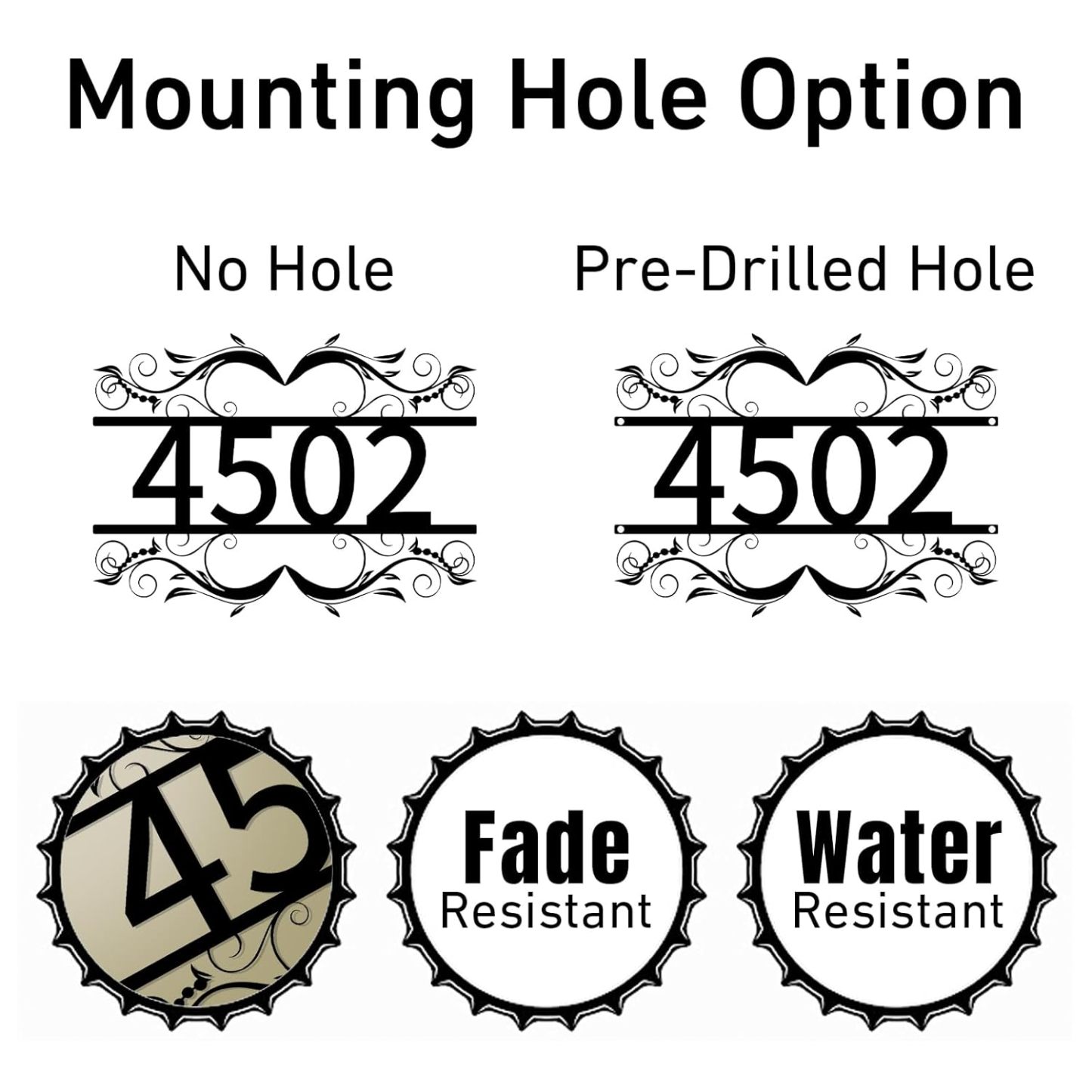 Personalized House Number Metal Sign, Metal Address Sign, House Warming Gift, Front Door Sign, Wedding Date Sign-MetalsignX