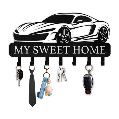 Personalized Key Holder for Wall, Custom Family Name Key Rack Holder-MetalsignX