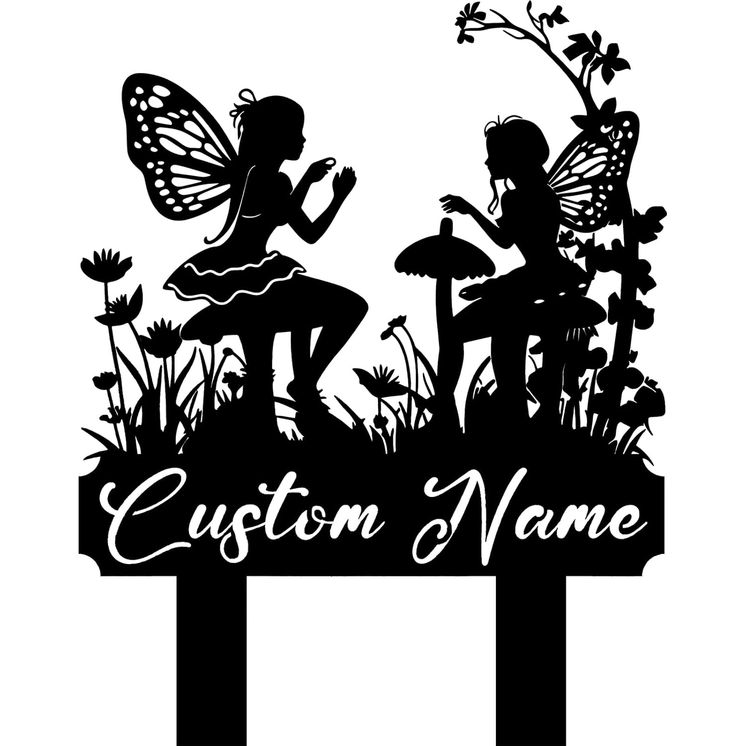 Handcrafted Fairy Garden Stake , Rustic Metal Sign for Magical Yard Spaces-MetalsignX