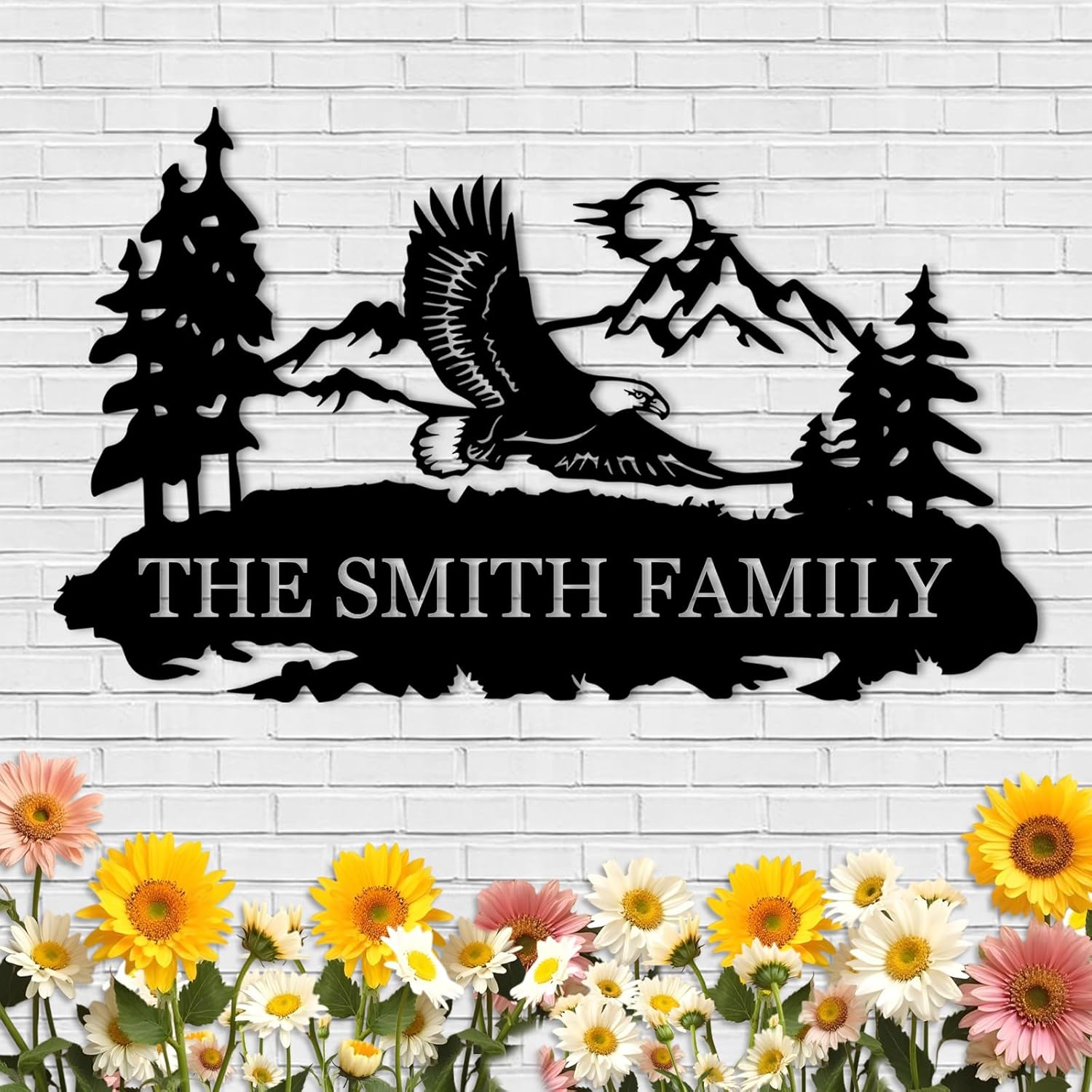 Soaring Eagle Custom Metal Sign , Rustic Monogram Decor for Home & Cabin-MetalsignX