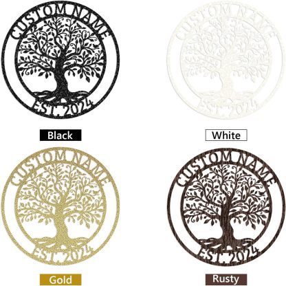 Personalized Metal Sign, Custom Oak Tree Yard Sign, Outdoor Metal Wall Art-MetalsignX