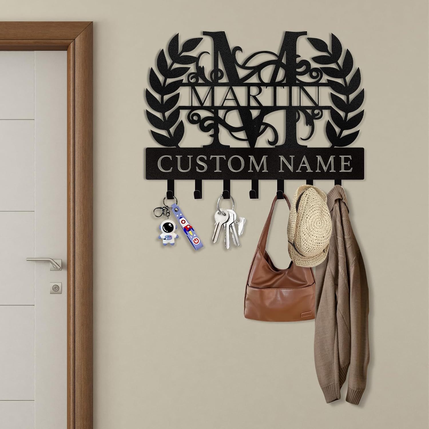 Personalized Key Holder on Wall, Custom Key Hanger Wall Mount with Name-MetalsignX