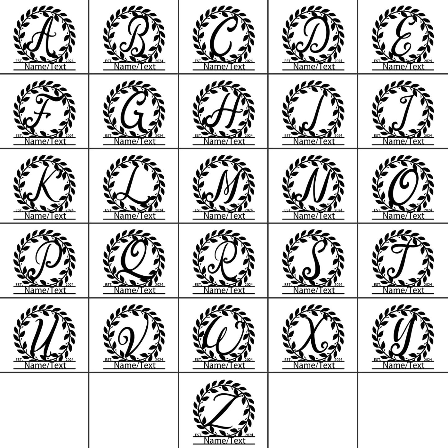 Custom Name Metal Signs, Wedding Anniversary Gift, Split Letter Monogram-MetalsignX