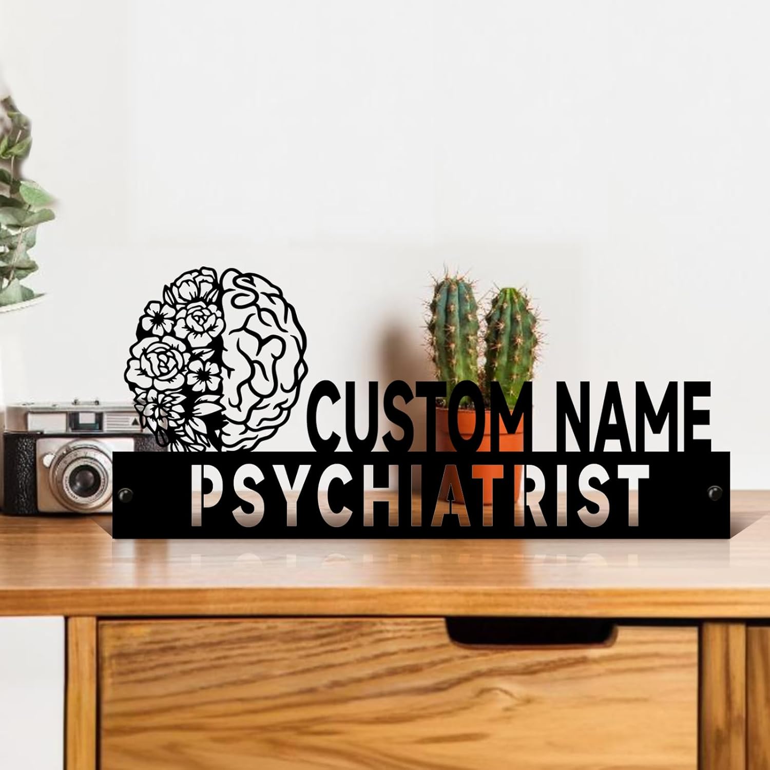  Custom Family Name Plate for Desk, Metal Sign Name Tags, Personalized Desk Accessories-MetalsignX