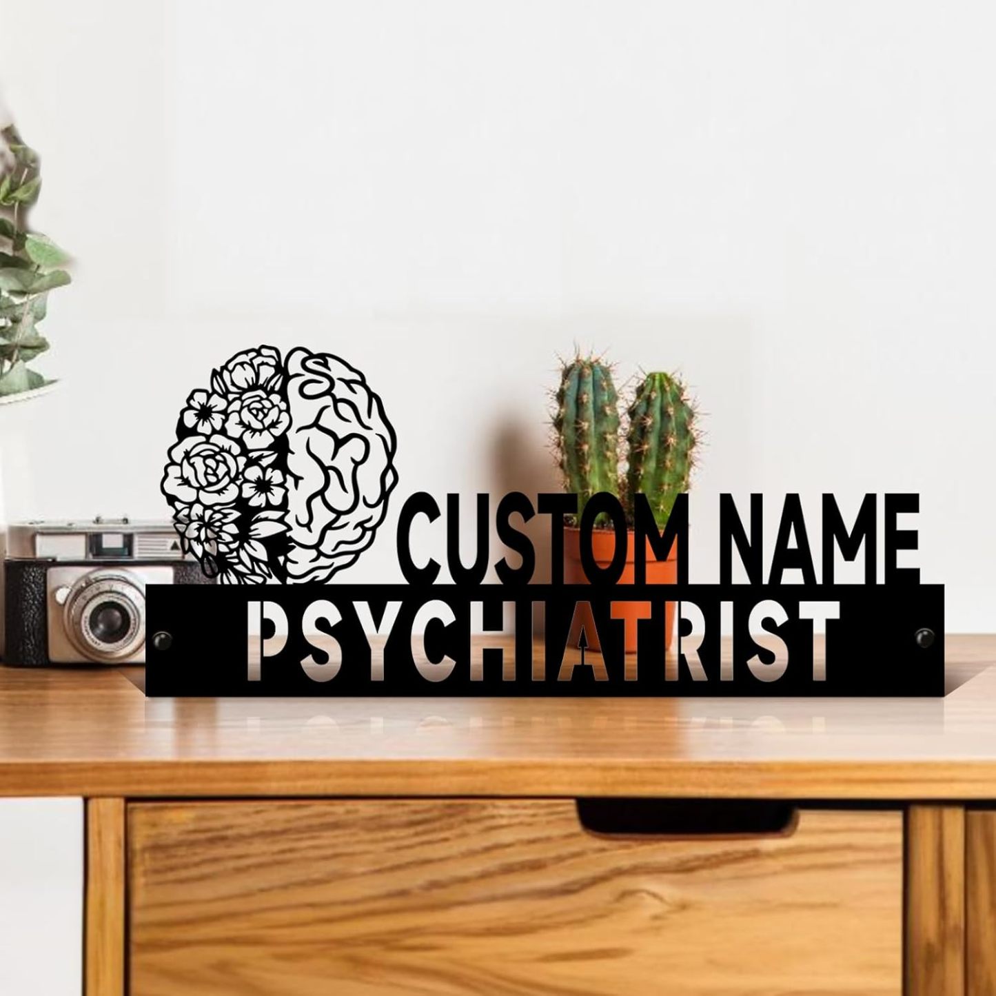  Custom Family Name Plate for Desk, Metal Sign Name Tags, Personalized Desk Accessories-MetalsignX