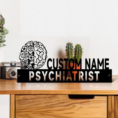  Custom Family Name Plate for Desk, Metal Sign Name Tags, Personalized Desk Accessories-MetalsignX