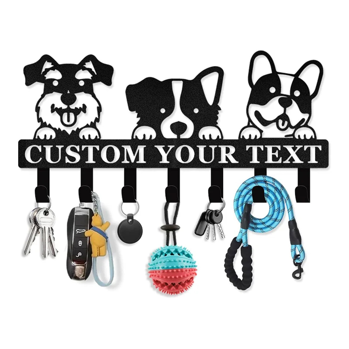Personalized Dog Metal Key Holder for Wall, Pet Cat Key Holder Wall Mount-MetalsignX