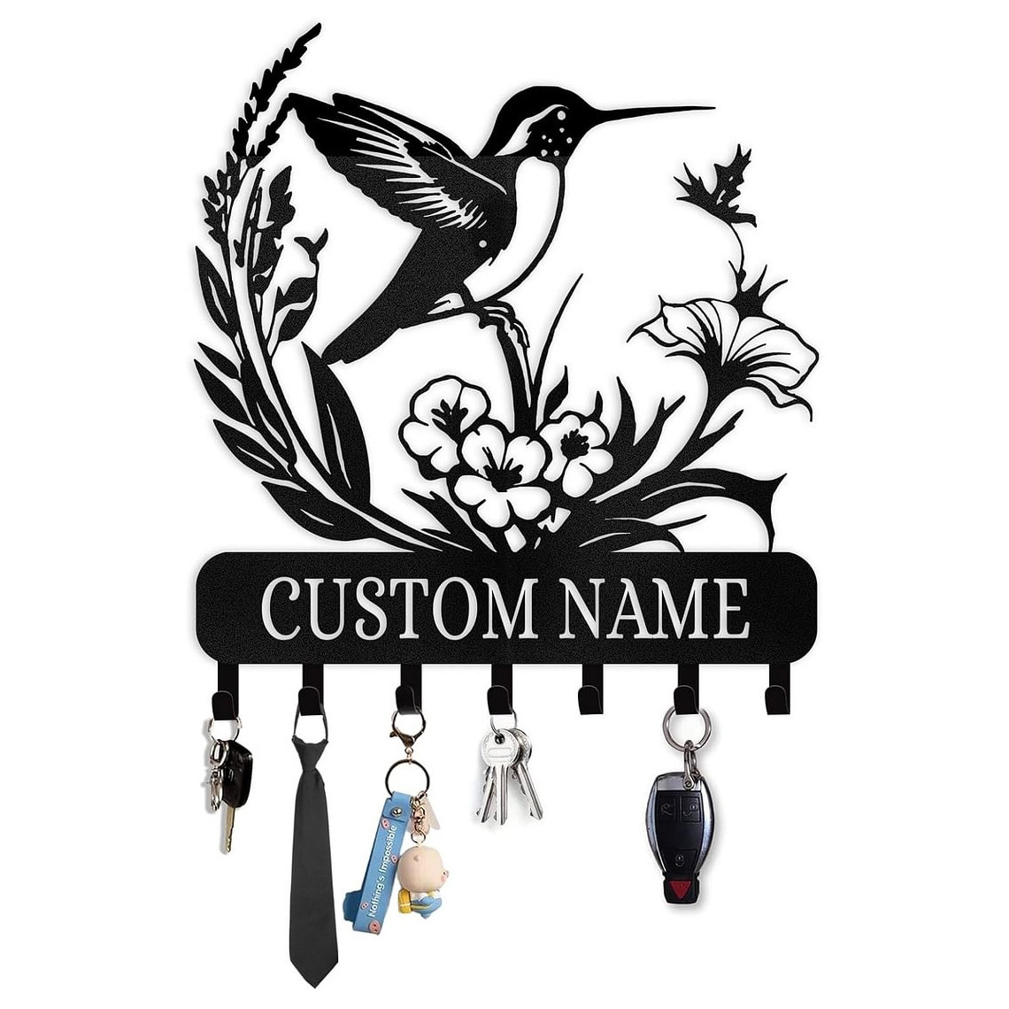 Personalized Key Holder for Wall, Custom Family Name Key Rack Holder-MetalsignX