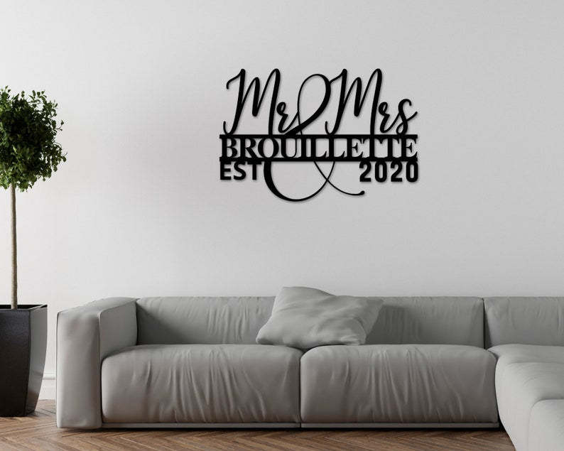 Personalized Wedding Gift Family Name Metal Sign For Anniversary Couple Gift-MetalsignX