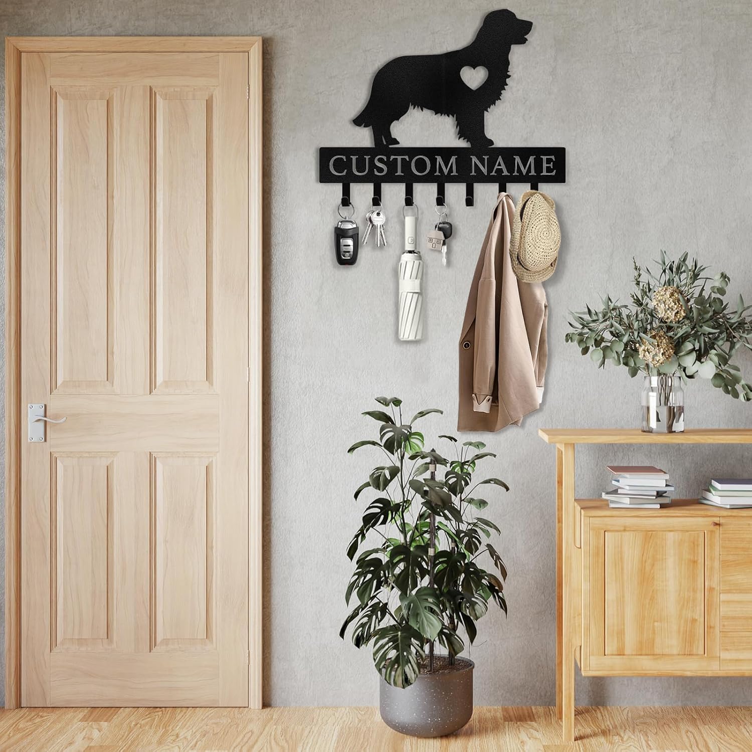 Personalized Key Holder on Wall, Custom Key Hanger Wall Mount with Name-MetalsignX