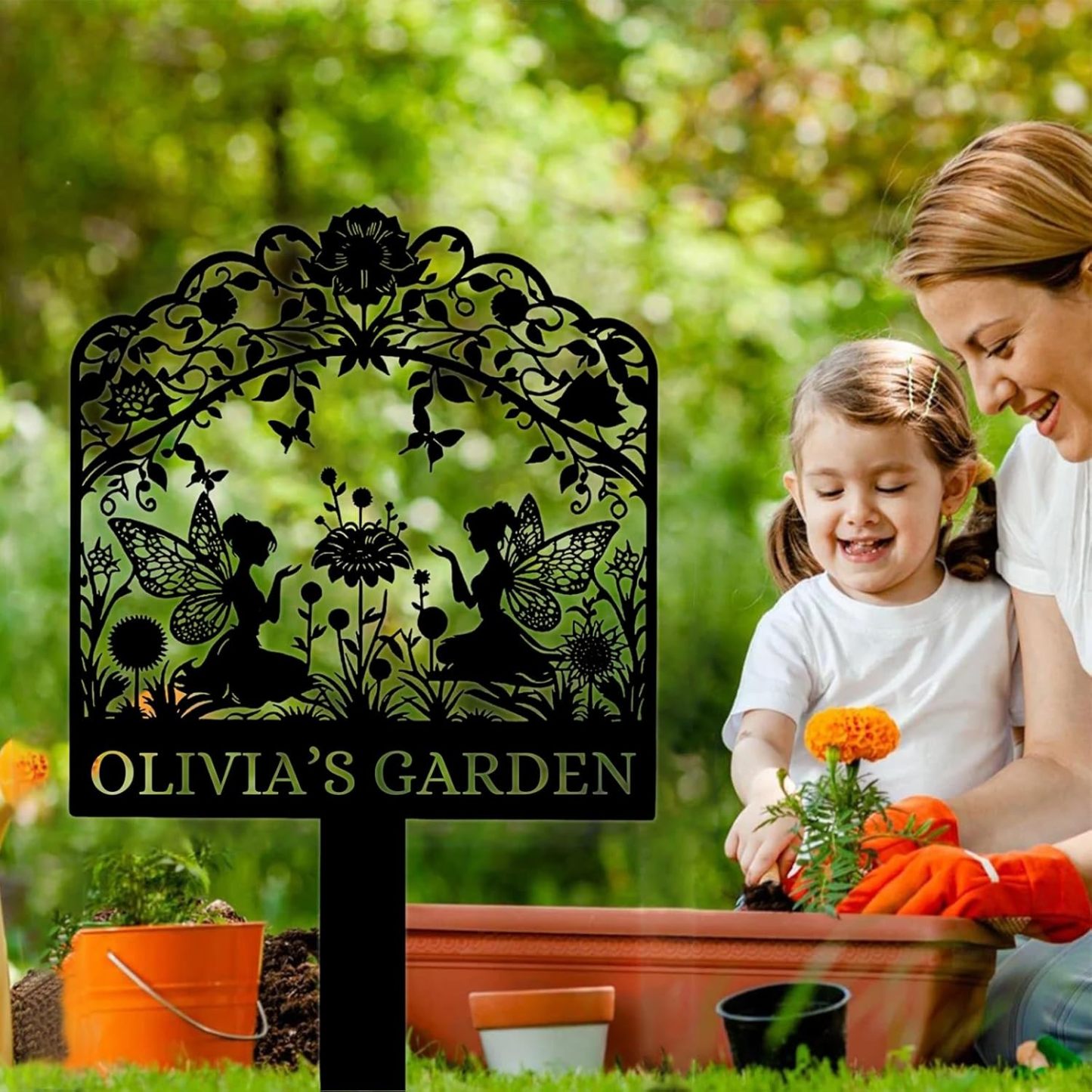 Handcrafted Fairy Garden Stake , Rustic Metal Sign for Magical Yard Spaces-MetalsignX