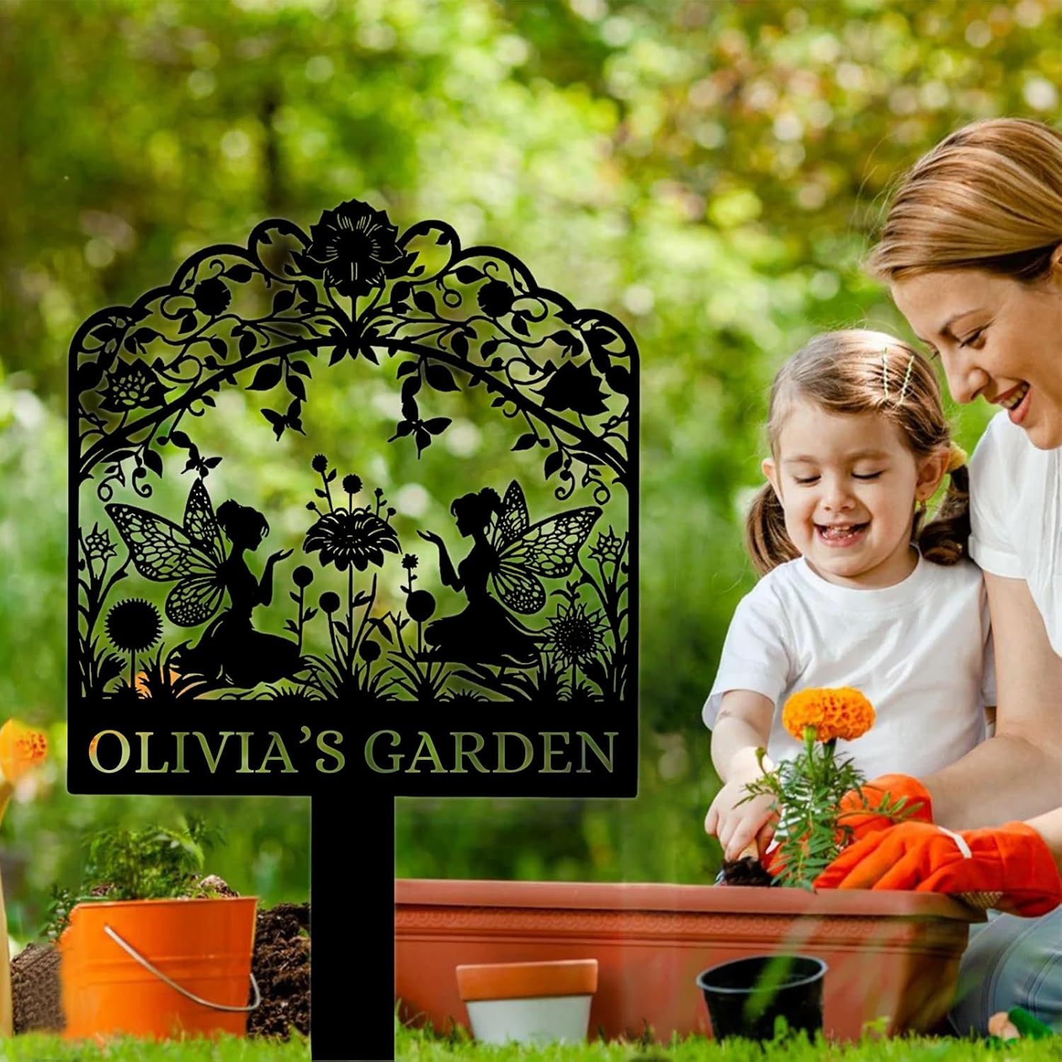 Handcrafted Fairy Garden Stake , Rustic Metal Sign for Magical Yard Spaces-MetalsignX