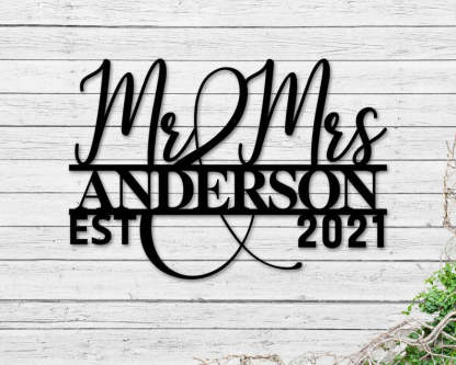 Personalized Wedding Gift Family Name Metal Sign For Anniversary Couple Gift-MetalsignX