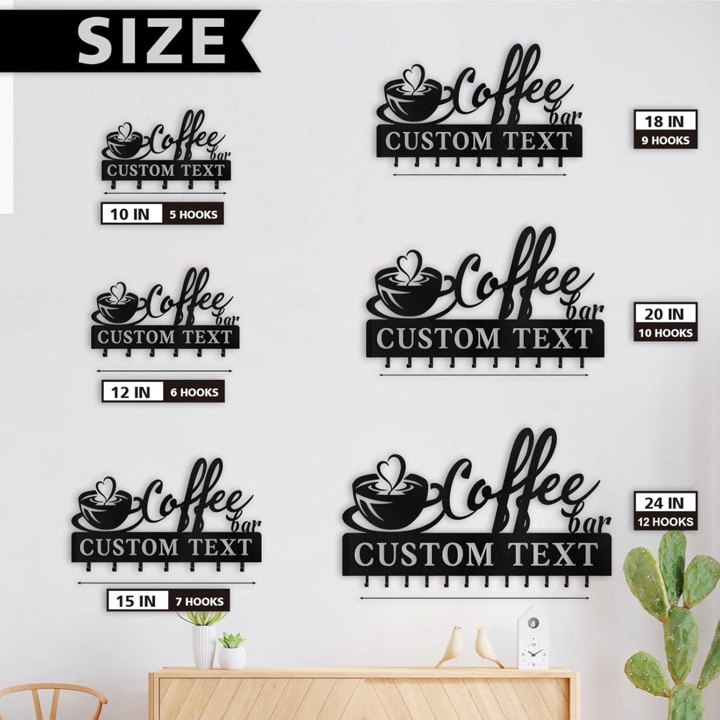 Custom Key Holder for Wall, Personalized Metal Coffee Key Holder Wall Mounted-MetalsignX