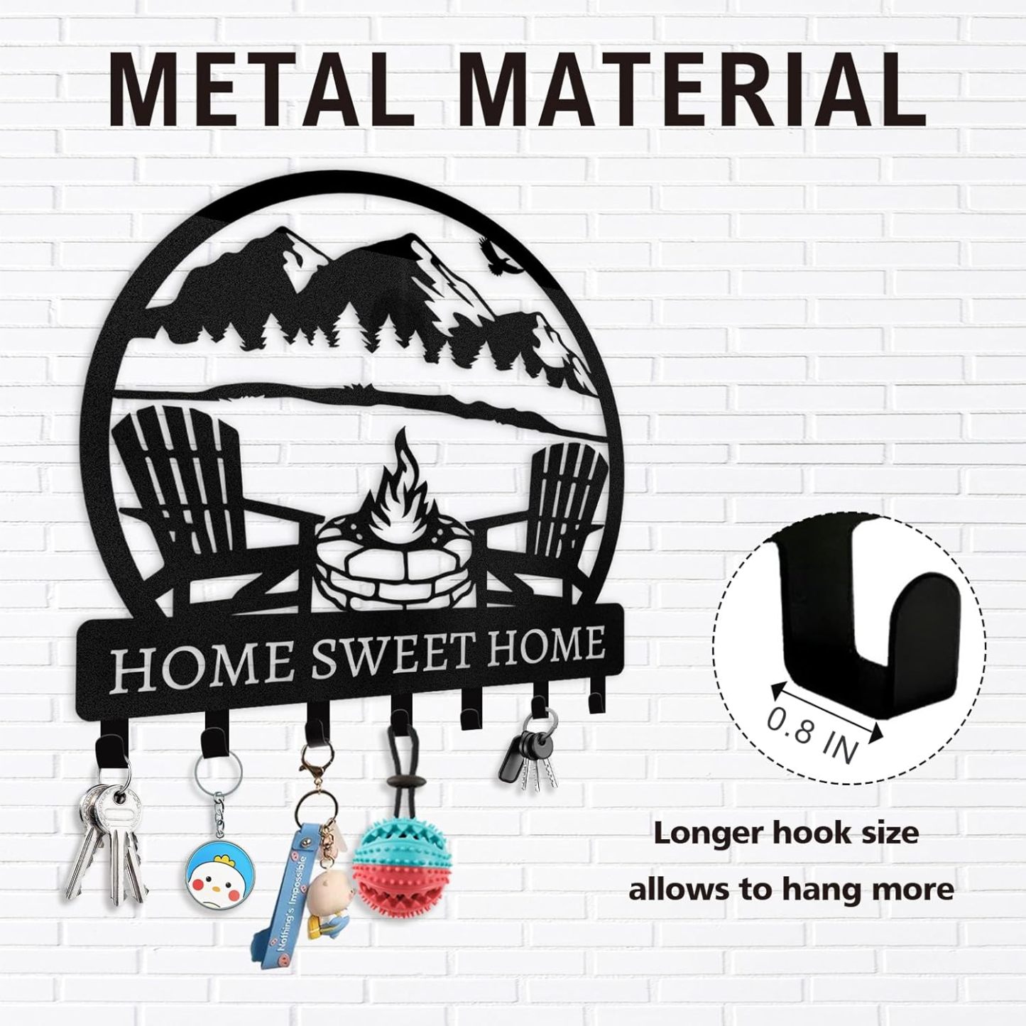 Personalized Mountain Design Key Holder for Wall-MetalsignX