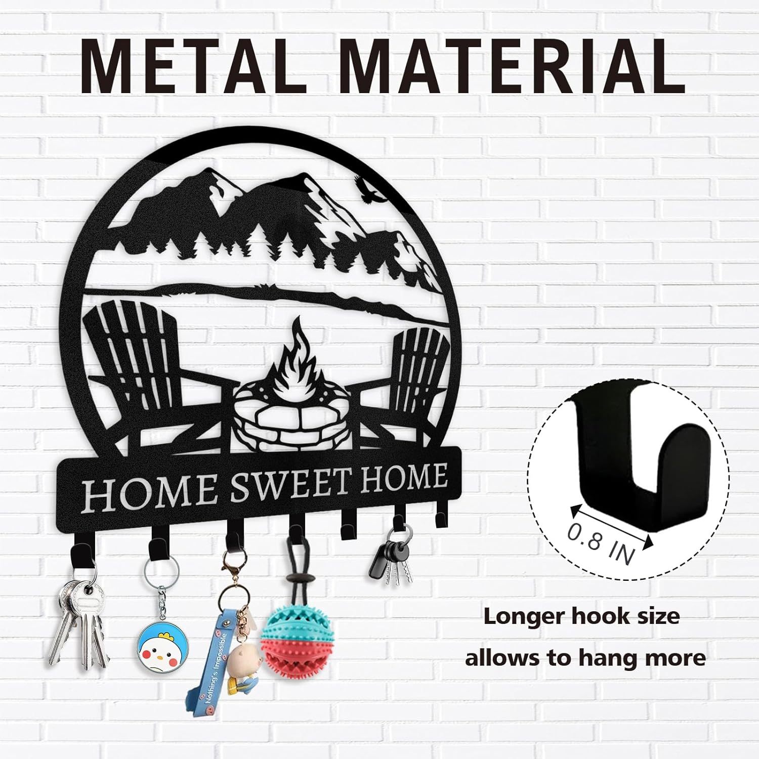 Personalized Mountain Design Key Holder for Wall-MetalsignX