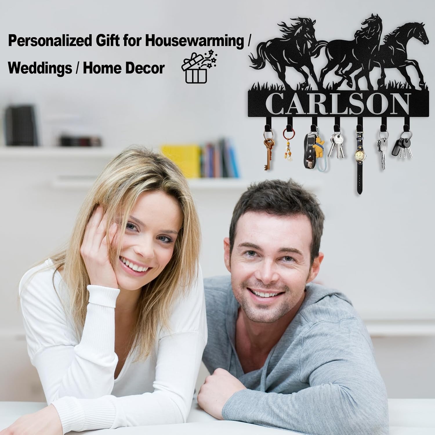 Personalized Key Holder on Wall, Custom Key Hanger Wall Mount with Name-MetalsignX