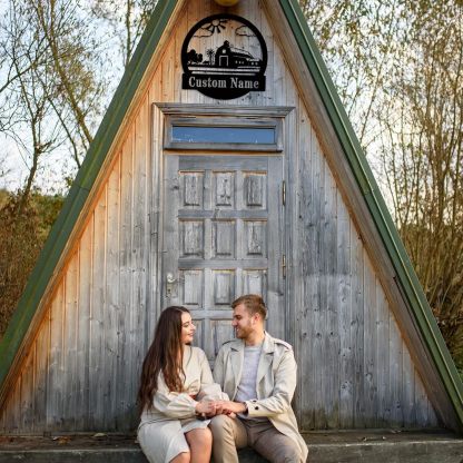 Personalized Antler Metal Cabin Sign | Custom Metal Sign | Family Sign Wall Art | Outdoor Deer Hunter Gift -MetalsignX