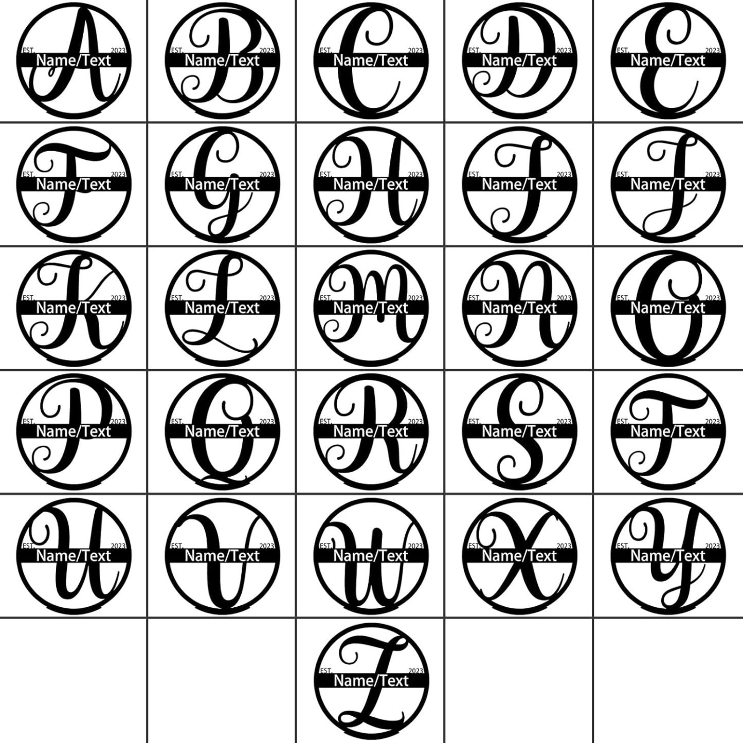 Custom Metal Signs, Family Name Sign, Split Letter Monogram, Metal Wall Art, Personalized Wedding Gift, Outdoor Metal Sign-MetalsignX