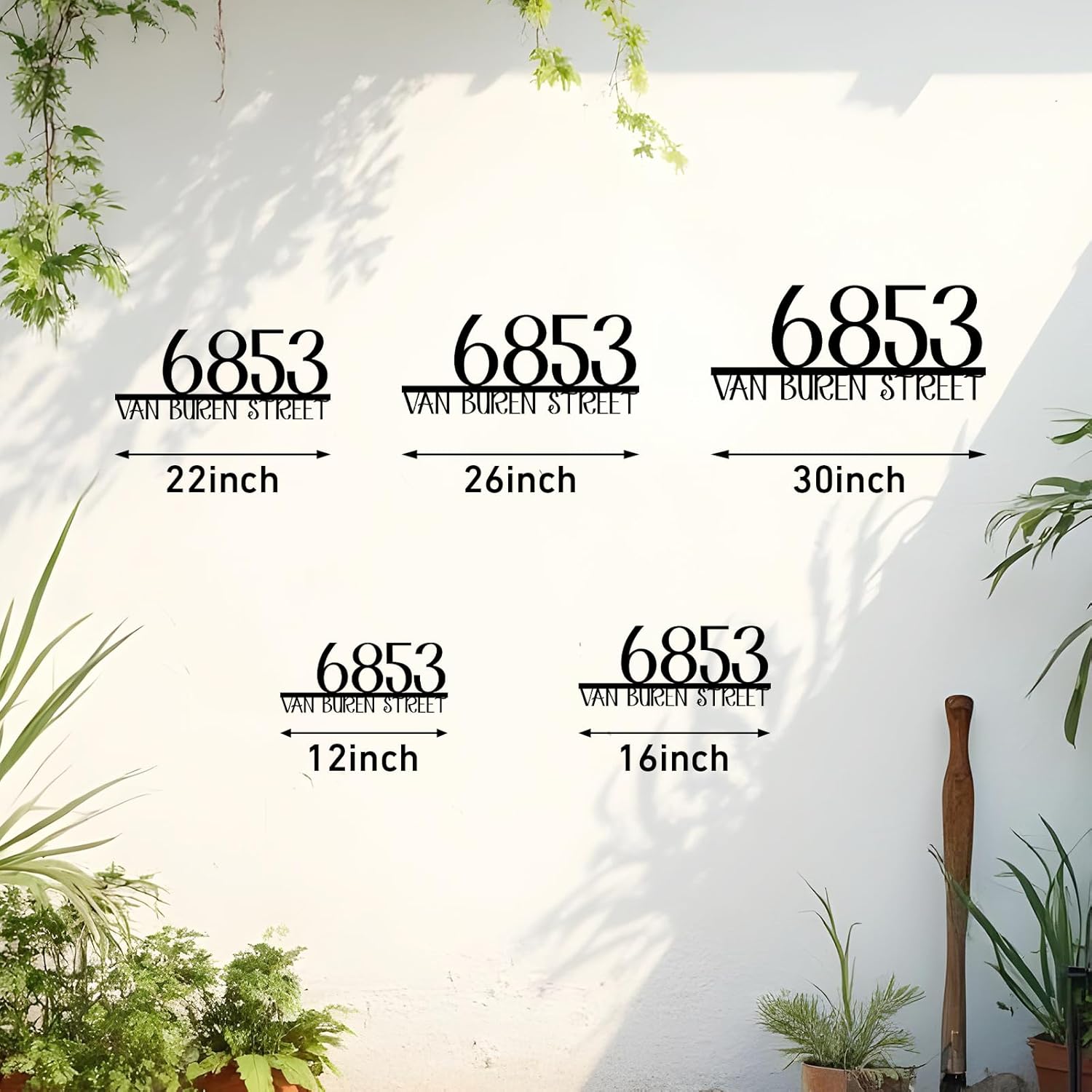 Personalized Metal House Number Sign for Outside Modern, Metal Address Signs for Houses-MetalsignX