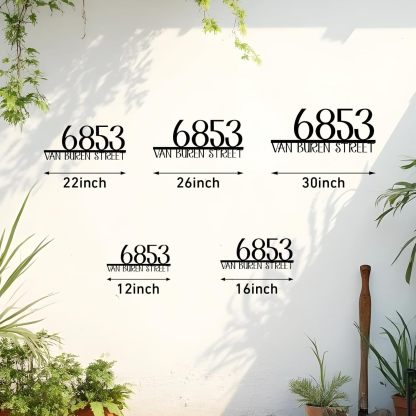 Personalized Metal House Number Sign for Outside Modern, Metal Address Signs for Houses-MetalsignX