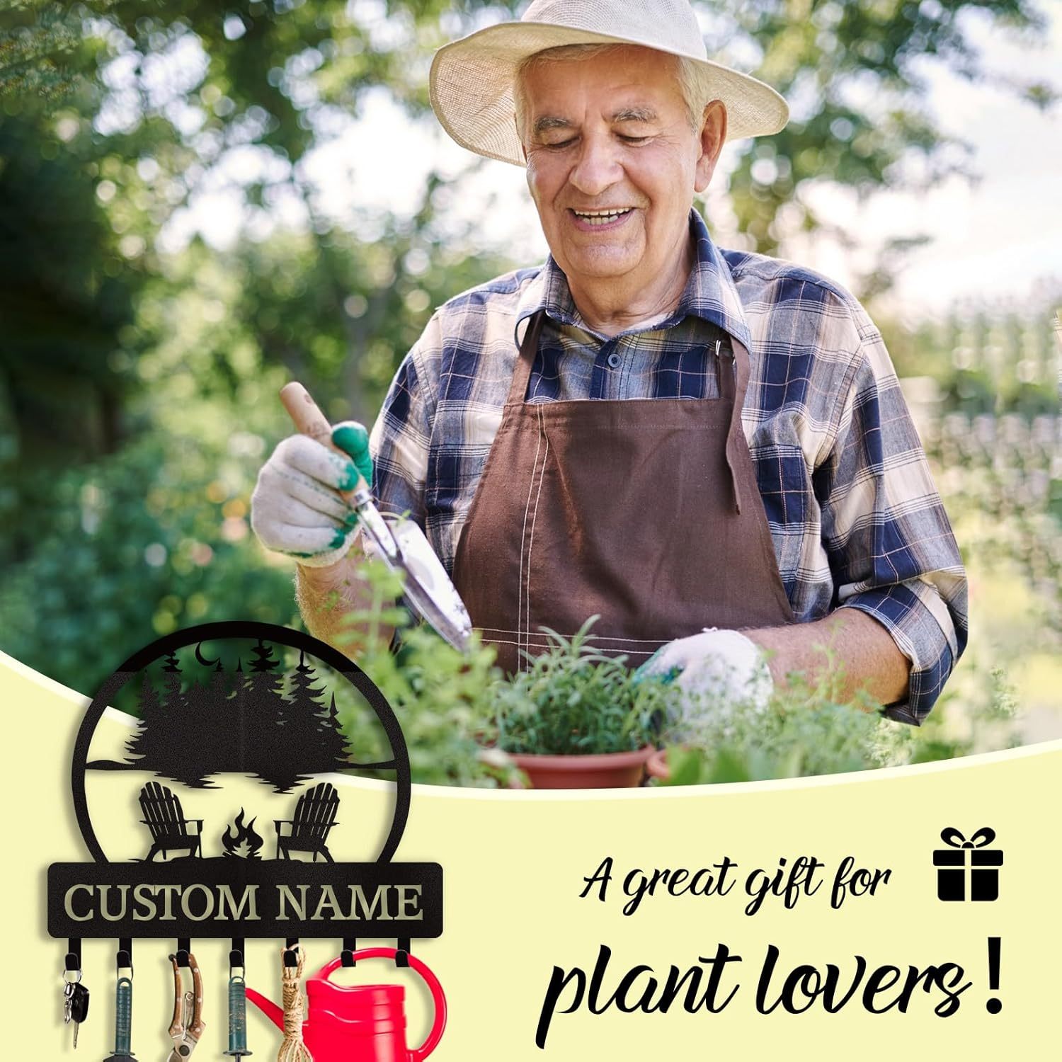 Personalized Key Holder for Wall, Custom Metal Deer Cabin Key Hooks with Name-MetalsignX