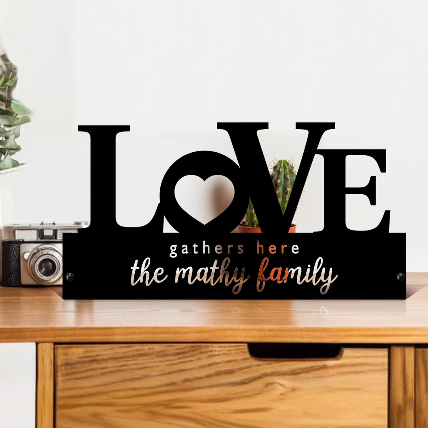  Custom Family Name Plate for Desk, Metal Sign Name Tags, Personalized Desk Accessories-MetalsignX