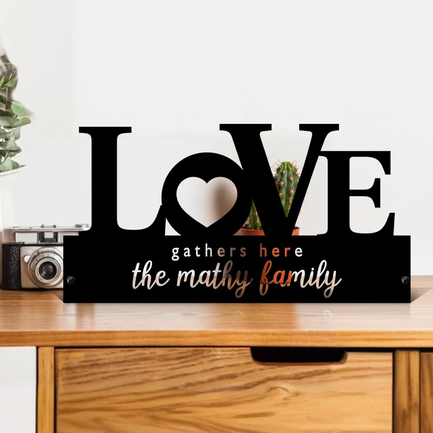  Custom Family Name Plate for Desk, Metal Sign Name Tags, Personalized Desk Accessories-MetalsignX