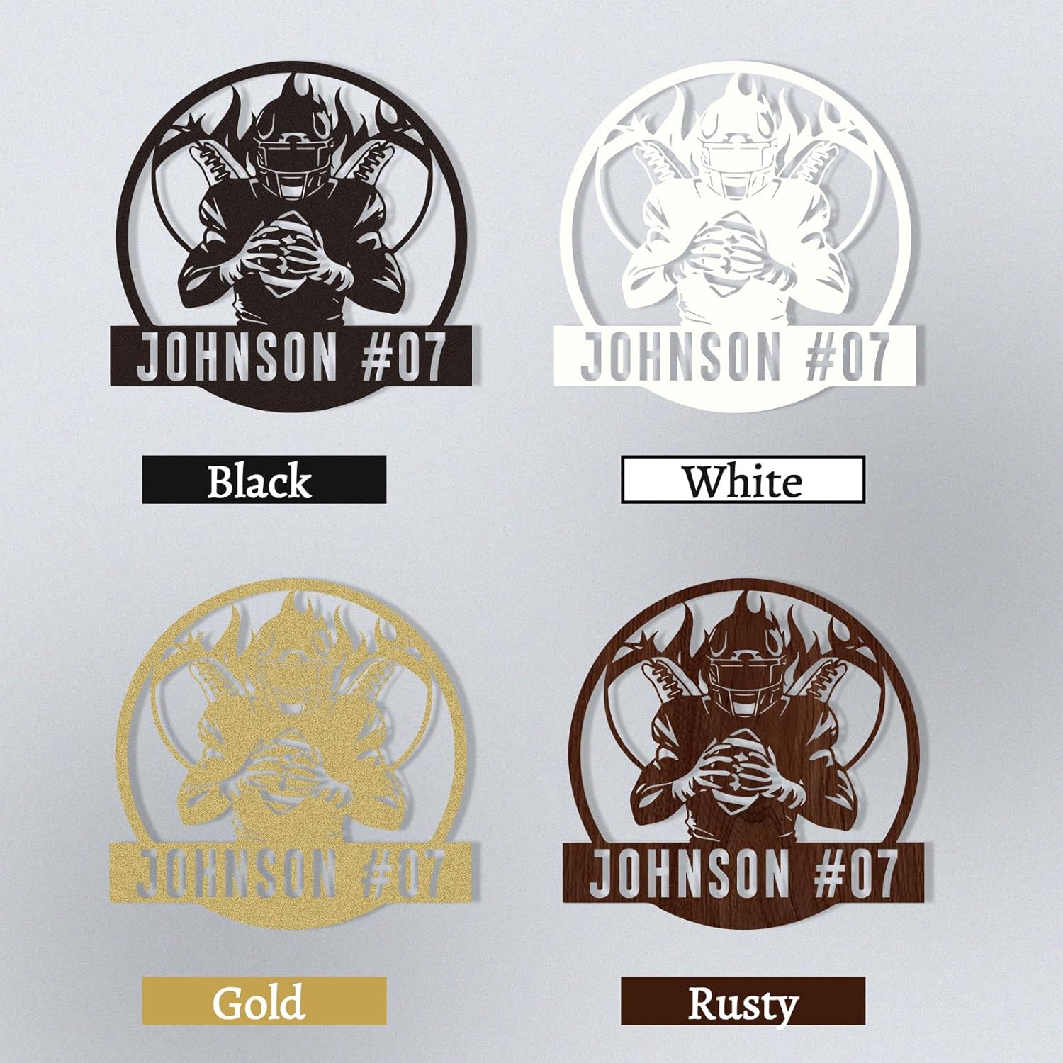 Personalized Football Metal Sign, Metal Signs Customized, Custom Ball Football Metal Wall Art, Custom Signs Outdoor Metal, Custom Name Sign Football Room Decor for Boys