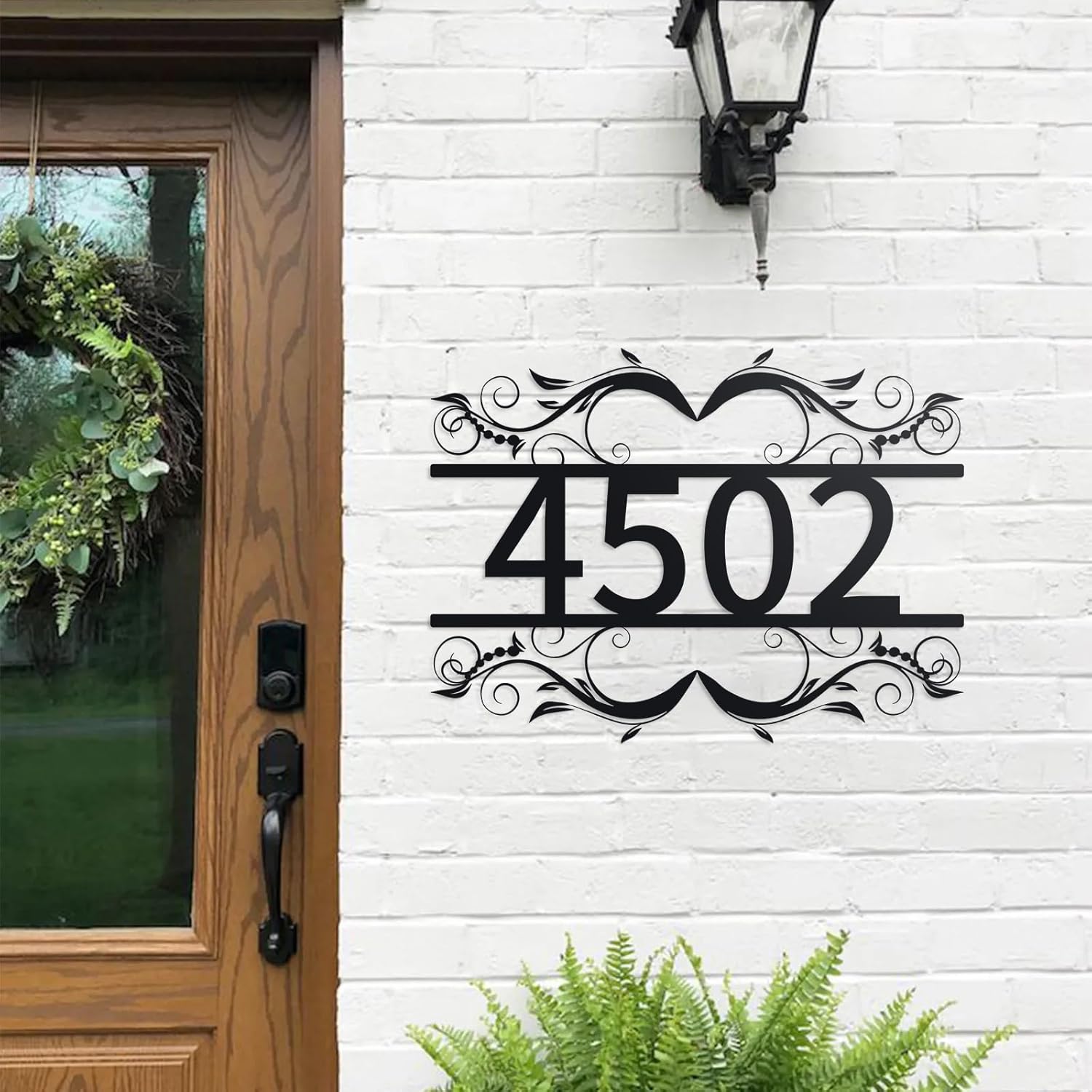 Personalized House Number Metal Sign, Metal Address Sign, House Warming Gift, Front Door Sign, Wedding Date Sign-MetalsignX