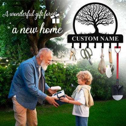 Personalized Key Holder for Wall, Custom Camping Wall Key Hooks with Name-MetalsignX