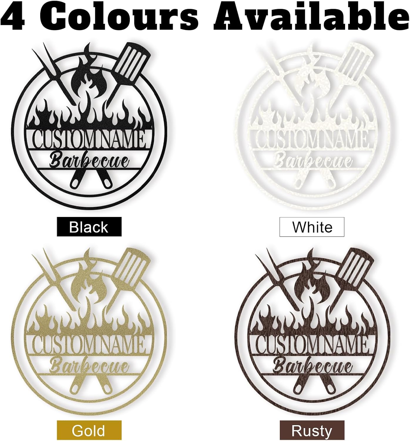 Personalized Kitchen Wall Plaque - Coffee, BBQ & Wine Metal Art for Food Lovers-MetalsignX