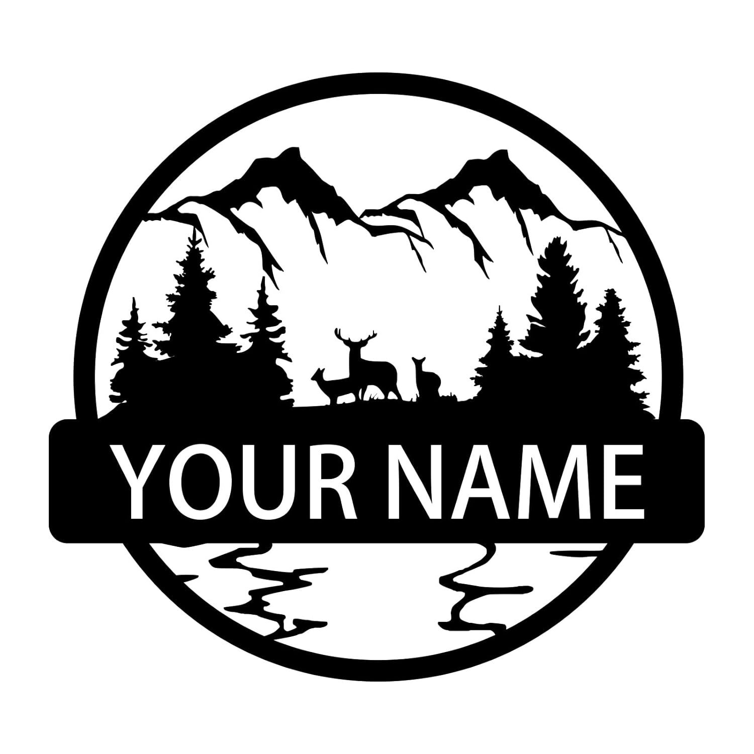 Custom Signs Outdoor Metal, Mountain Design, Personalized Camping Gifts-MetalsignX