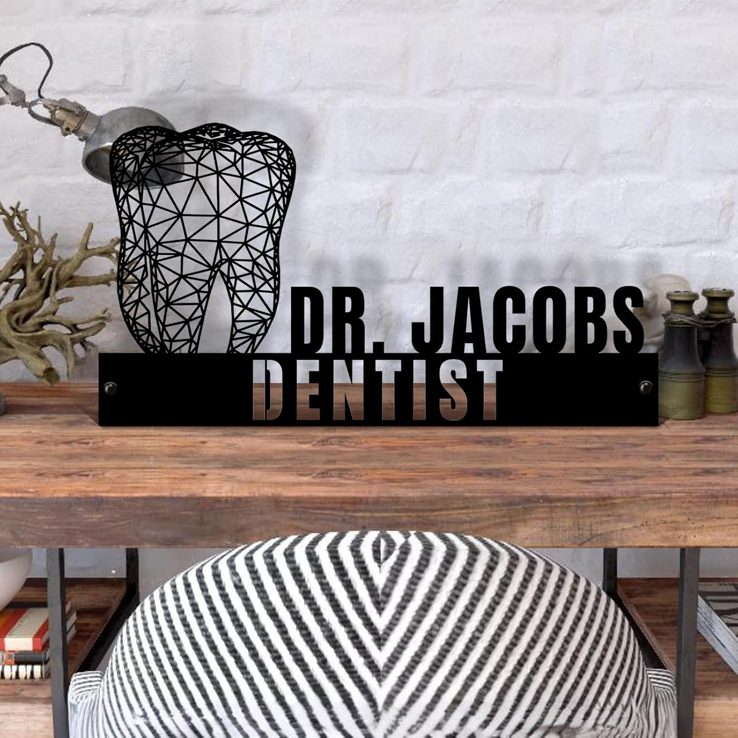  Custom Family Name Plate for Desk, Metal Sign Name Tags, Personalized Desk Accessories-MetalsignX