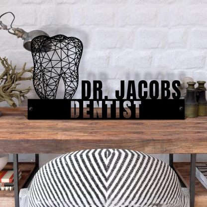  Custom Family Name Plate for Desk, Metal Sign Name Tags, Personalized Desk Accessories-MetalsignX