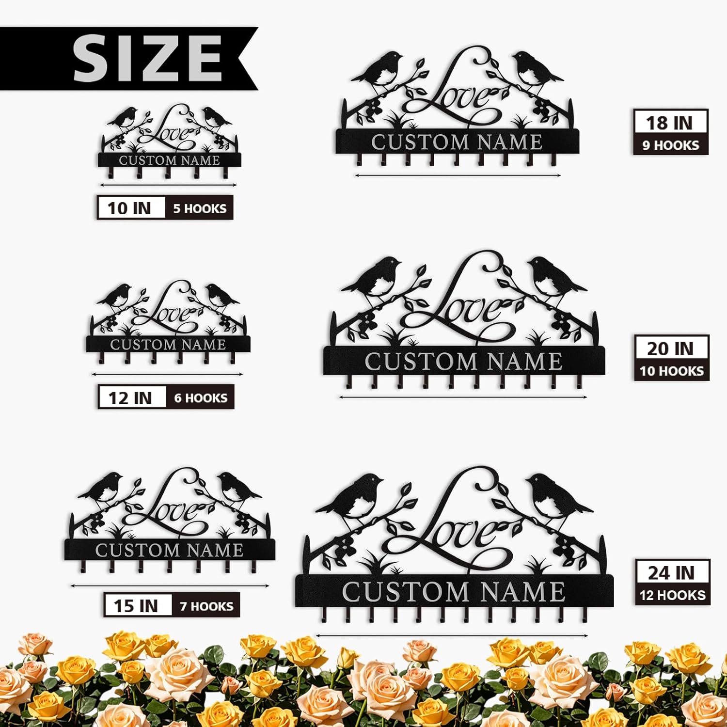 Personalized Key Holder Wall Mount, Wedding Housewarming Gift-MetalsignX