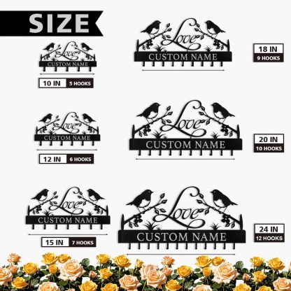 Personalized Key Holder Wall Mount, Wedding Housewarming Gift-MetalsignX