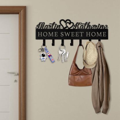 Personalized Key Holder on Wall, Custom Key Hanger Wall Mount with Name-MetalsignX